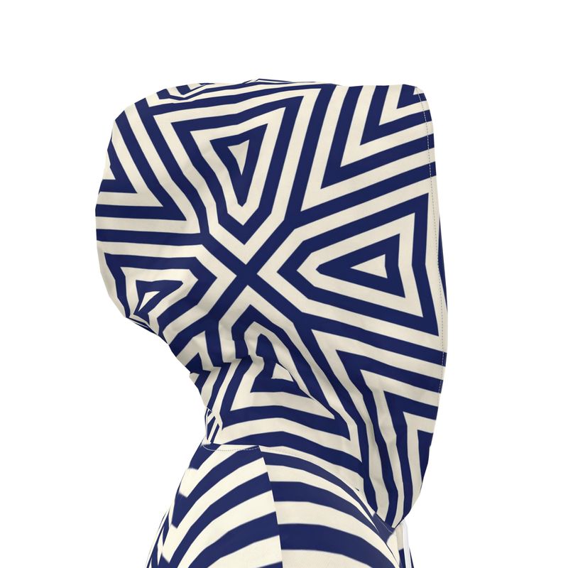 Navy Graphic Modern Women's Hooded Rain Jacket