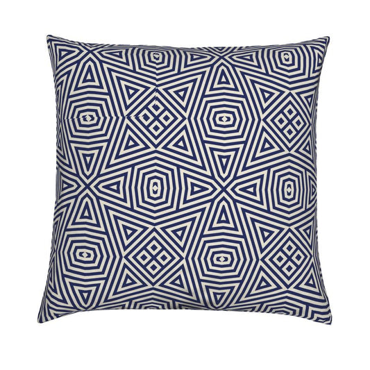 Designer Pillow, Navy Modern Graphic